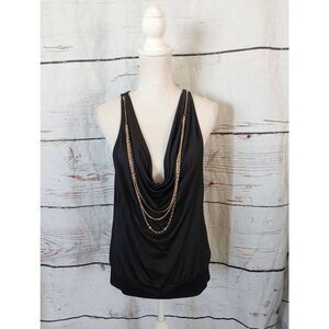 Trina Turk Vanda Draped Neck Embellished Tank Size Large NWT